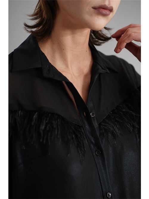 Camicia con piume elmas phil | 070276NERO